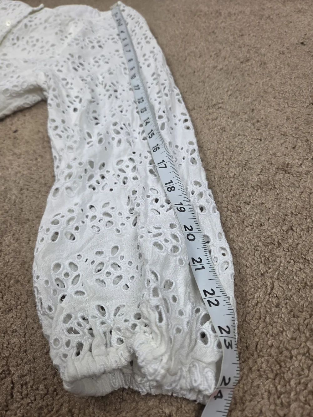 Women’s White Eyelet Button-Front Blouse